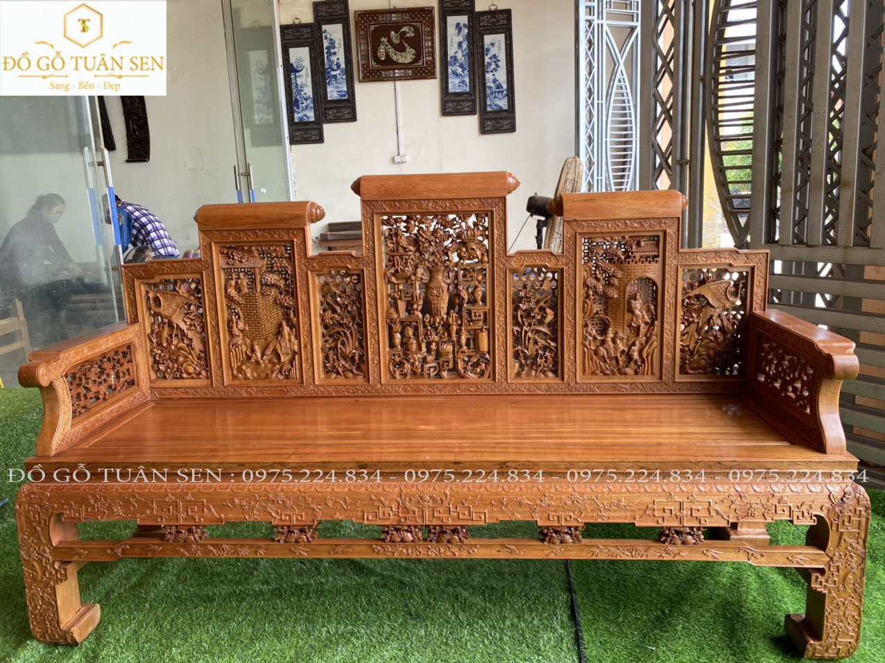 Mua trường kỷ 7 nô gỗ gụ của đồ gỗ Tuân Sen 